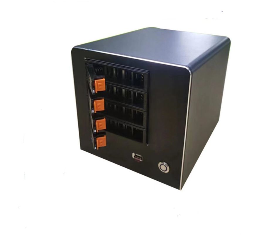 Encuadrado Nas Servidor de almacenamiento Chasis hogar 4 bahía Cuadro de computadora Panel de aleación de aluminio