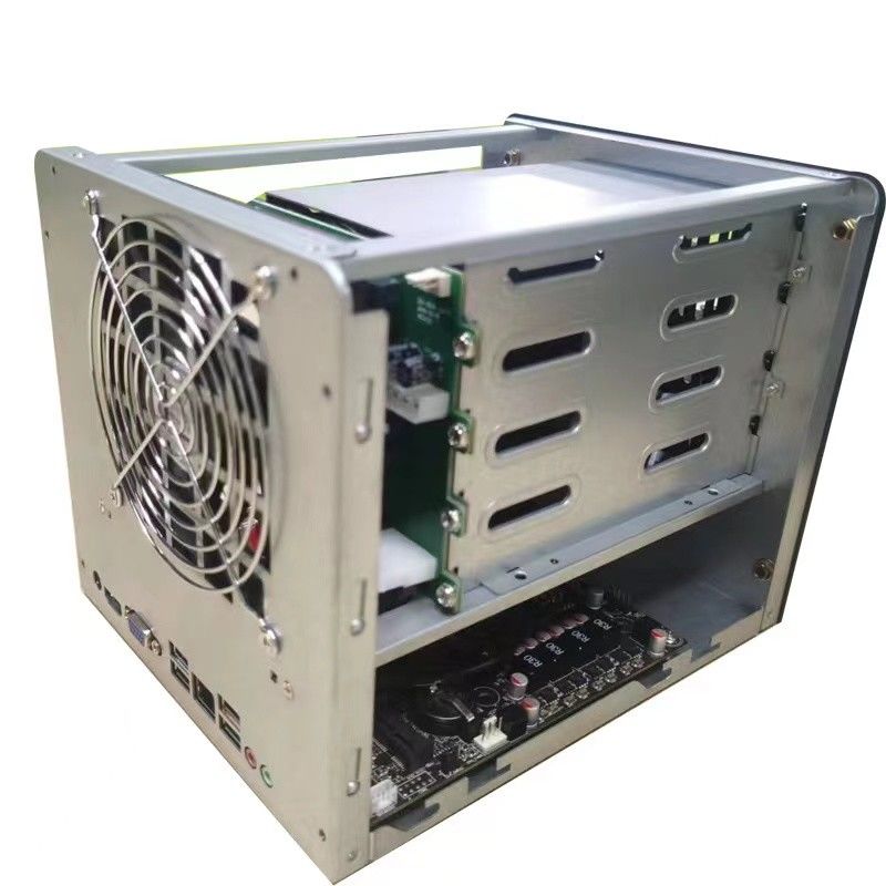 Encuadrado Nas Servidor de almacenamiento Chasis hogar 4 bahía Cuadro de computadora Panel de aleación de aluminio